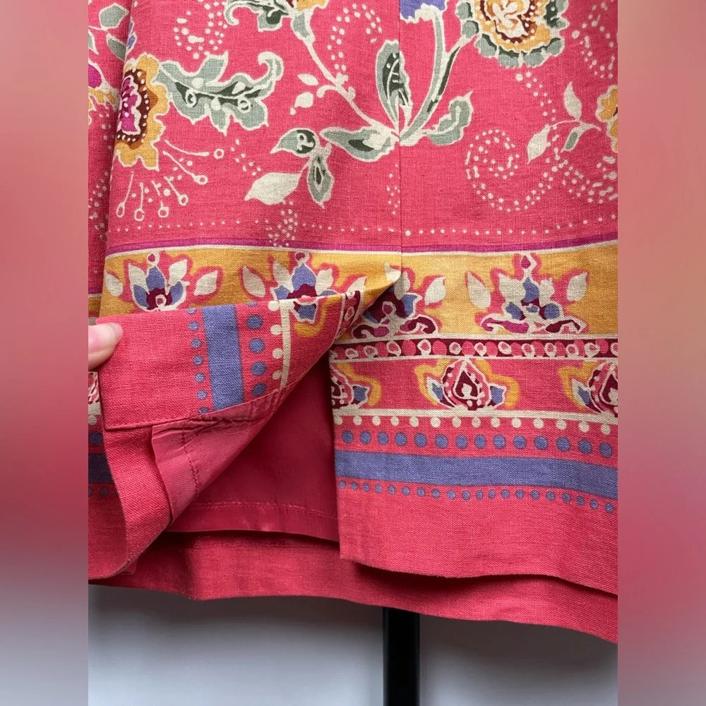 Vintage Talbots Coral Spring Summer Linen Blend Boho Sleeveless‎ Sheath Dress - Picture 3 of 7